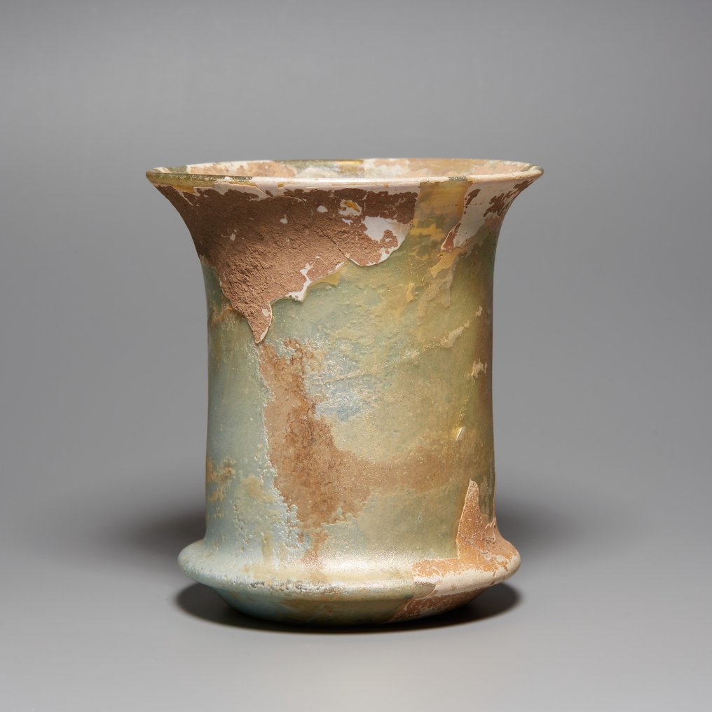 Ancient Roman Glass Vessel. 1st - 3rd century AD. 9.3 cm Height. Intact #1.0