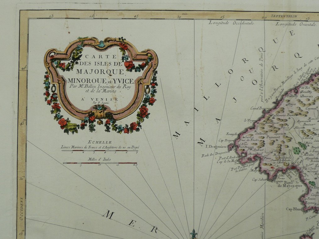 Spain - Baleares / Majorca / Minorca / Ibiza; P. Santini / M. Remondini - Carte des Isles de Majorque, Minorque et Yvice - 1761-1780 #2.1