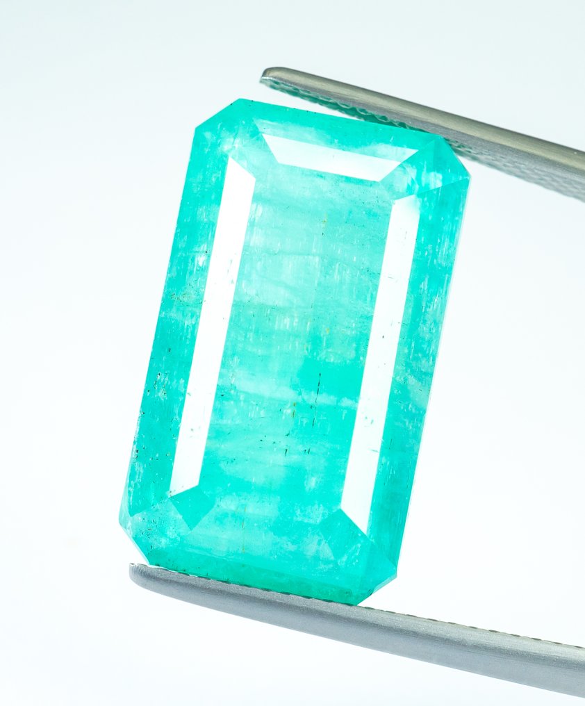 No reserve price Emerald - 17.55 ct - Bellerophon Gemlab - Bluish Green (Nigeria) #2.1