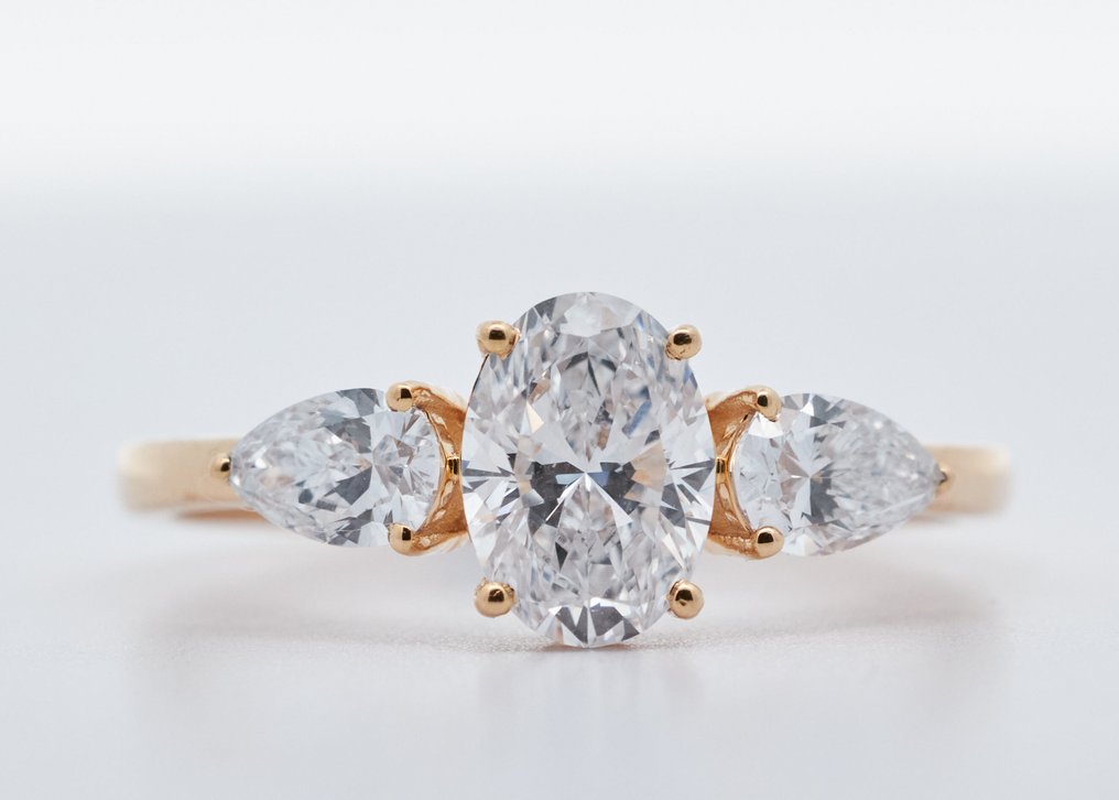 χωρίς τιμή ασφαλείας - Δαχτυλίδι - 14 καράτια Κίτρινο χρυσό -  1.51ct. tw. Διαμάντι (Εργαστηριακής καλλιέργειας) #1.0