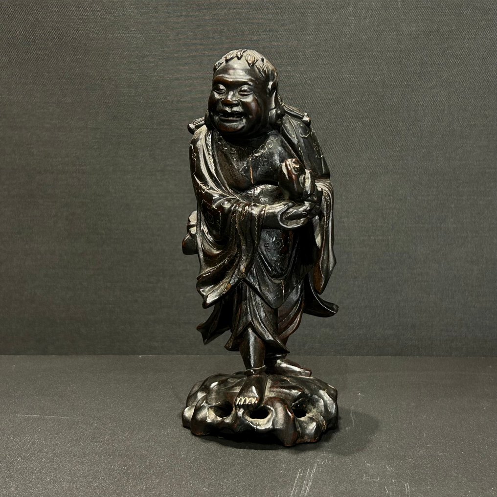 Liu Hai and his three legg frog - Bamboe - China - Qing Dynastie (1644-1911)  (Zonder Minimumprijs) #1.0
