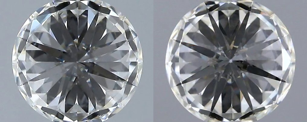 没有保留价 - 2 pcs 钻石 (天然) - 1.21 ct - 圆形 - H - IF - 国际宝石研究院(IGI) - 匹配对 3EX Non #3.2