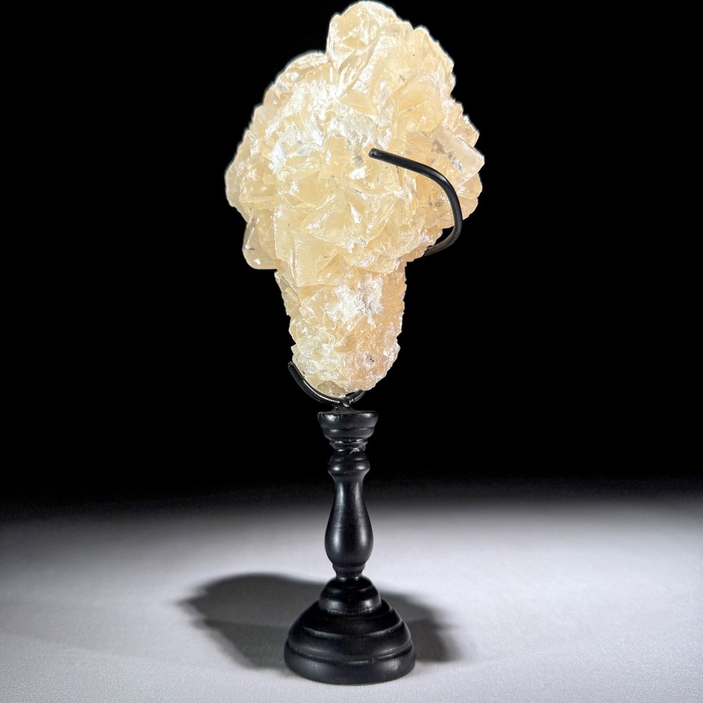 NO RESERVE PRICE-Stunning Pair of Cube Calcite and Quartz Crystal - Cluster & Sphere on custom stand - Height: 22.5 cm - Width: 10.5 cm- 1900 g - (2) #4.3