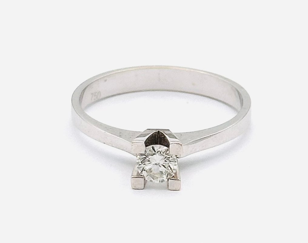 戒指 - 18K包金 白金 - 0.25ct. tw. #1.0