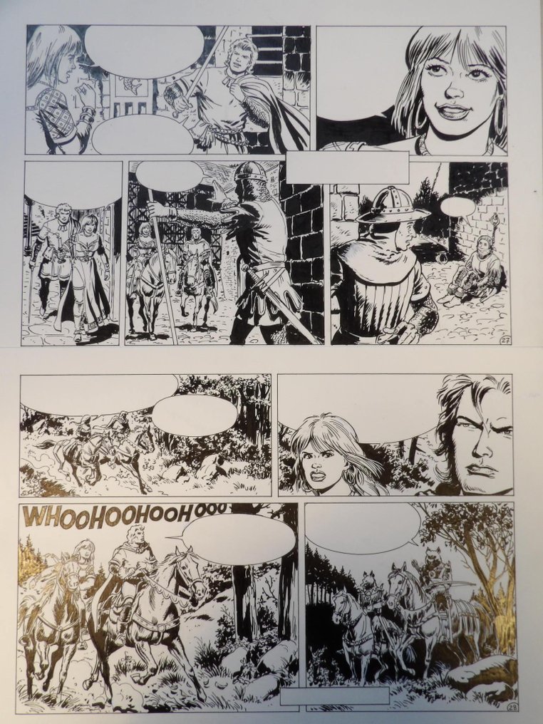 Scholz, Claus - De Rode Ridder 226 - Het Hels Verbond [strook 27 + 28] - 1 x 原始页面 - 2010 #2.1