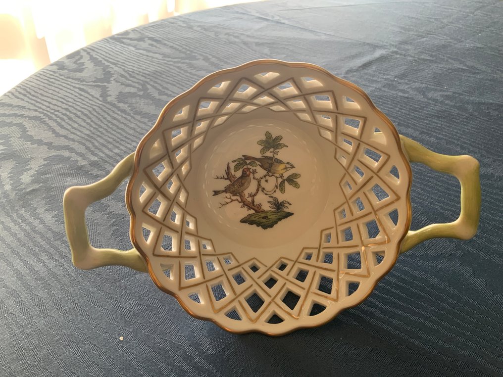 Herend - Patroon Rothschild Bird - 篮子 - Apponyi - 手工绘制的瓷器 - Herend - Ajour篮子 #2.1