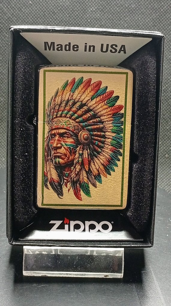 Zippo - Indian Chief gold - Zonder Minimumprijs - Zakaansteker - Messing #1.0