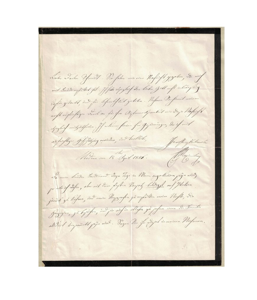Archduke Maximilian of Austria - Handwritten letter dated April 1846 - 1846 #1.0