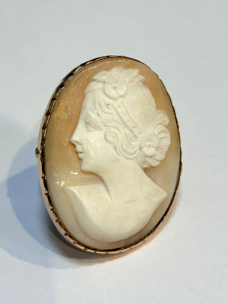 戒指 - 14 克拉 玫瑰金 - 浮雕贝壳,沙丁鱼 #1.0