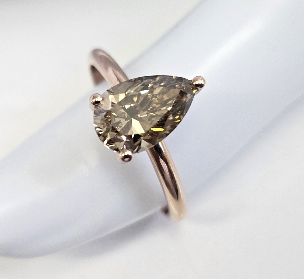 No reserve price - Ring - 14 kt. Rose gold -  2.00ct. tw. Diamond (Natural) - Diamond #1.0