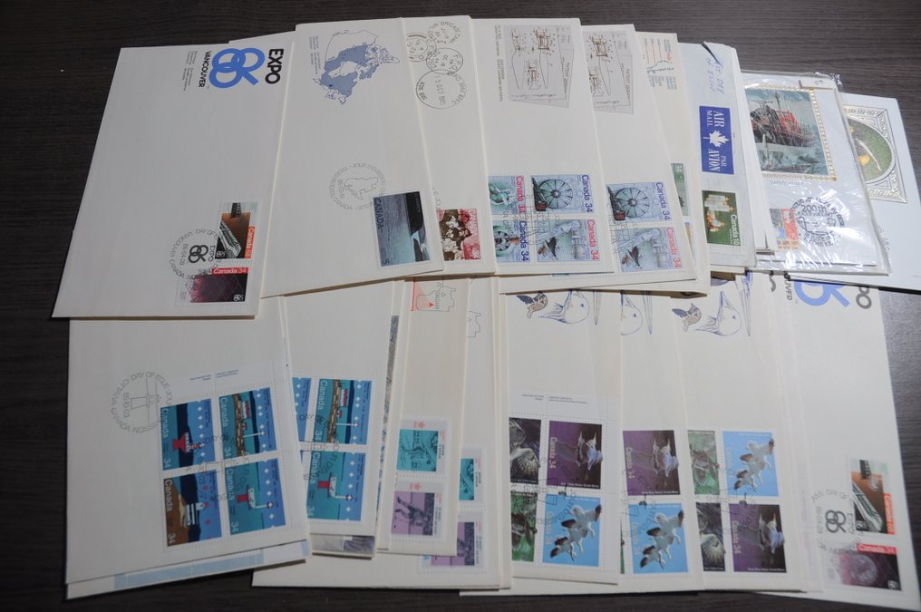 加拿大  - Partij FDC's 和 Covers 从经典开始，装在一个盒子里 #4.3