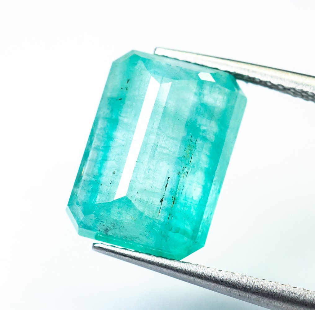 Zonder Minimumprijs Smaragd - 8.53 ct - Bellerophon Gemlab - Blauwgroen (Nigeria) #4.3
