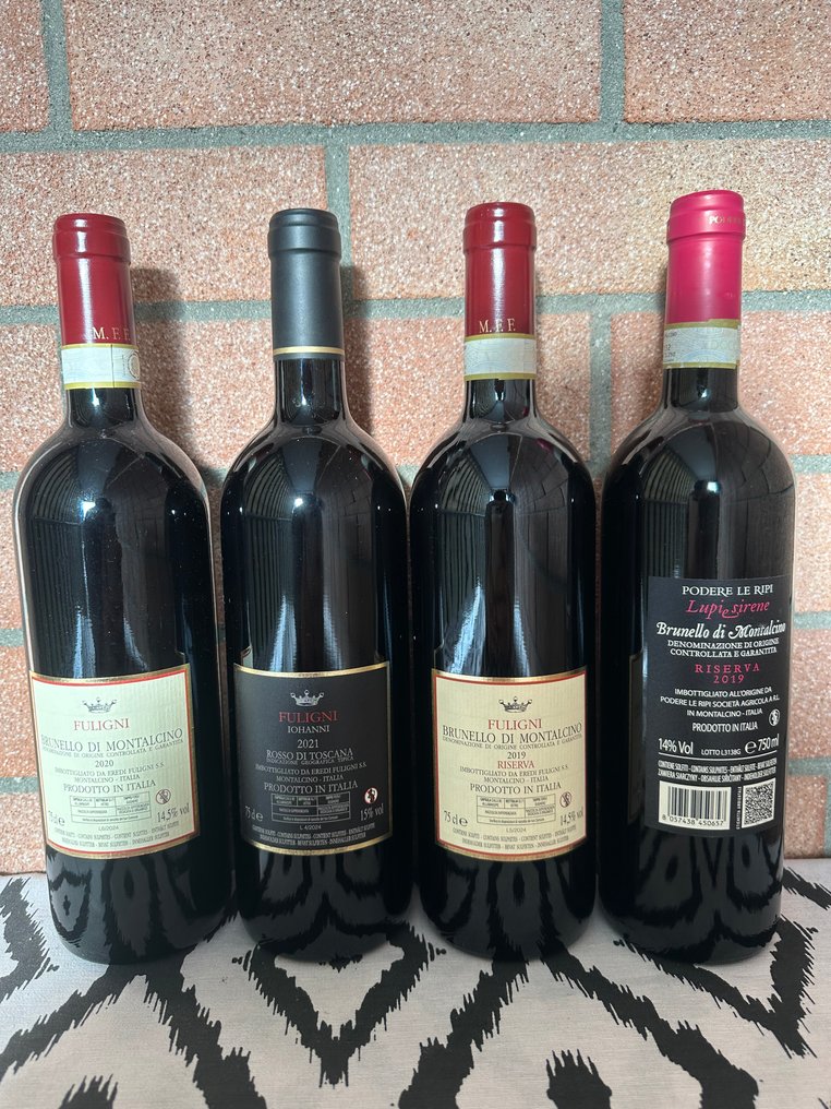 Fuligni: Brunello 2020, Iohanni 2021, Riserva Brunello 2019 & 2019 Le Ripi Lupi e Sirene - 蒙达奇诺·布鲁奈罗, 托斯卡纳 - 4 Bottles (0.75L) #1.0