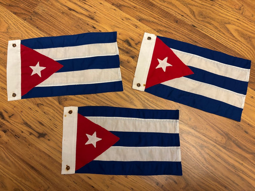 Λατινική Αμερική - Σημαία - 3 oude vlaggetjes hand genaaid #1.0