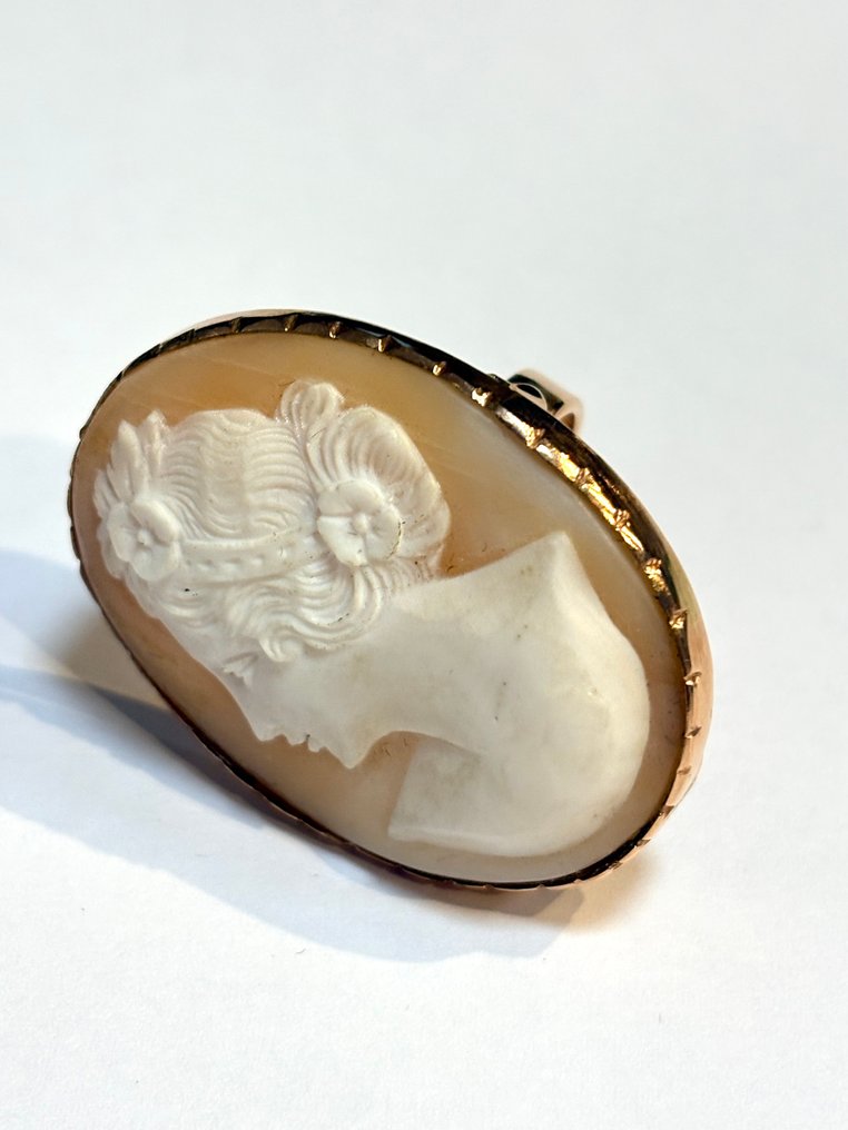 戒指 - 14 克拉 玫瑰金 - 浮雕贝壳,沙丁鱼 #4.3