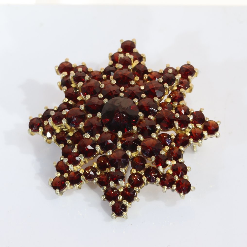 没有保留价 - 吊坠 金碧辉煌 - 石榴石，1960年复古 #4.3