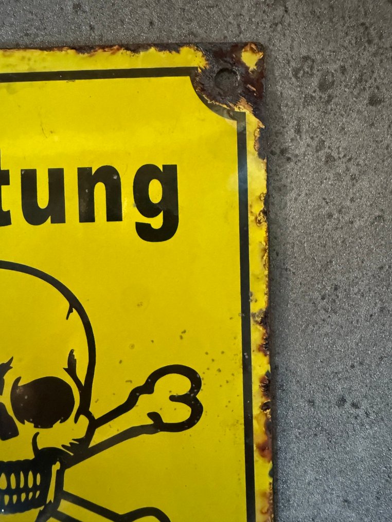 注意地雷！ - World War II - 珐琅标志 - 搪瓷, 金属 #4.3