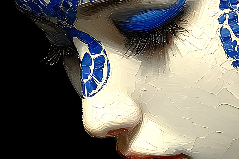 NYX - Élégie d’Azur – Portrait Contemporain en Bleu et Or #4.3