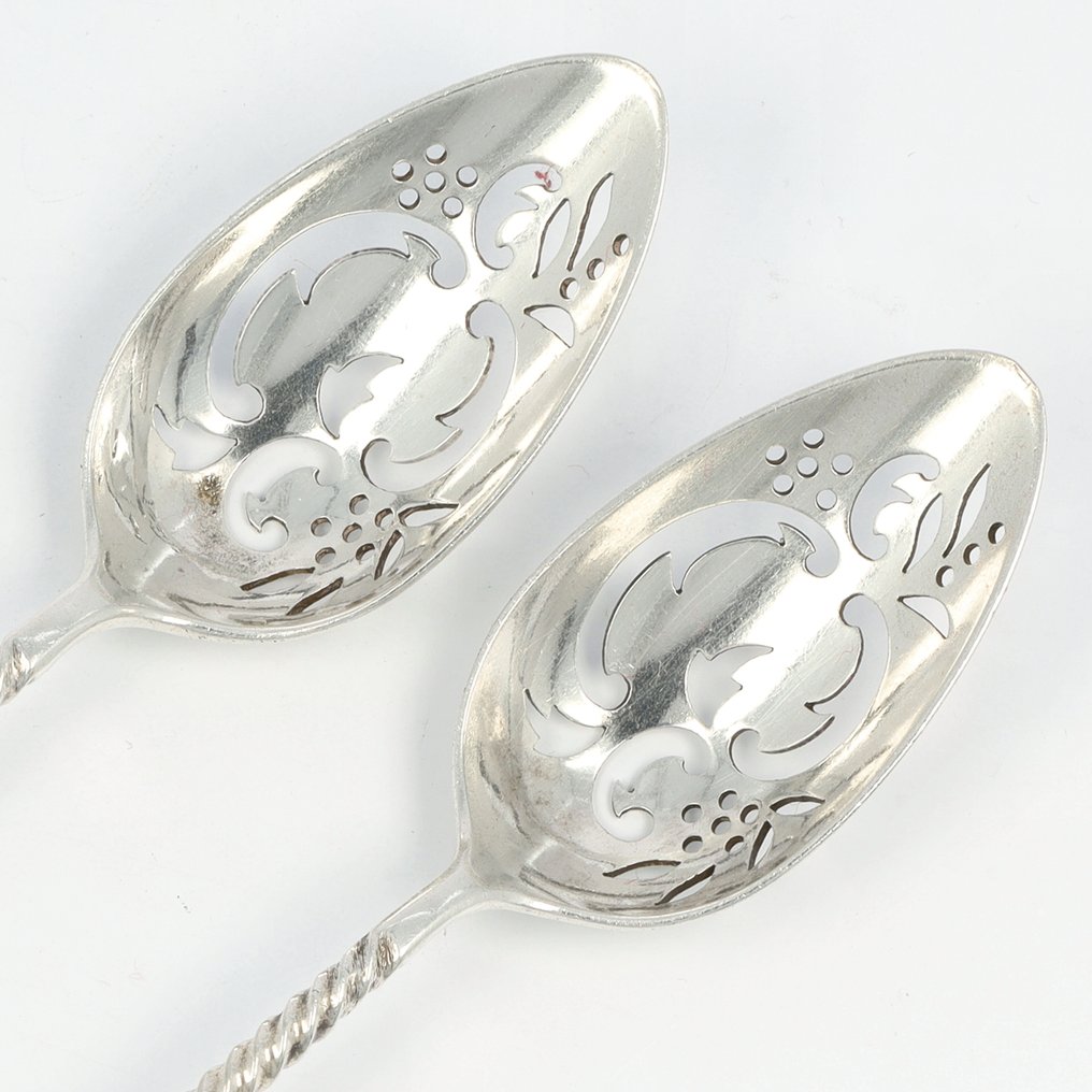 NO RESERVE - J.M. van Kempen - Olijvenlepels - Cucchiaio (2) - .833 argento #3.2