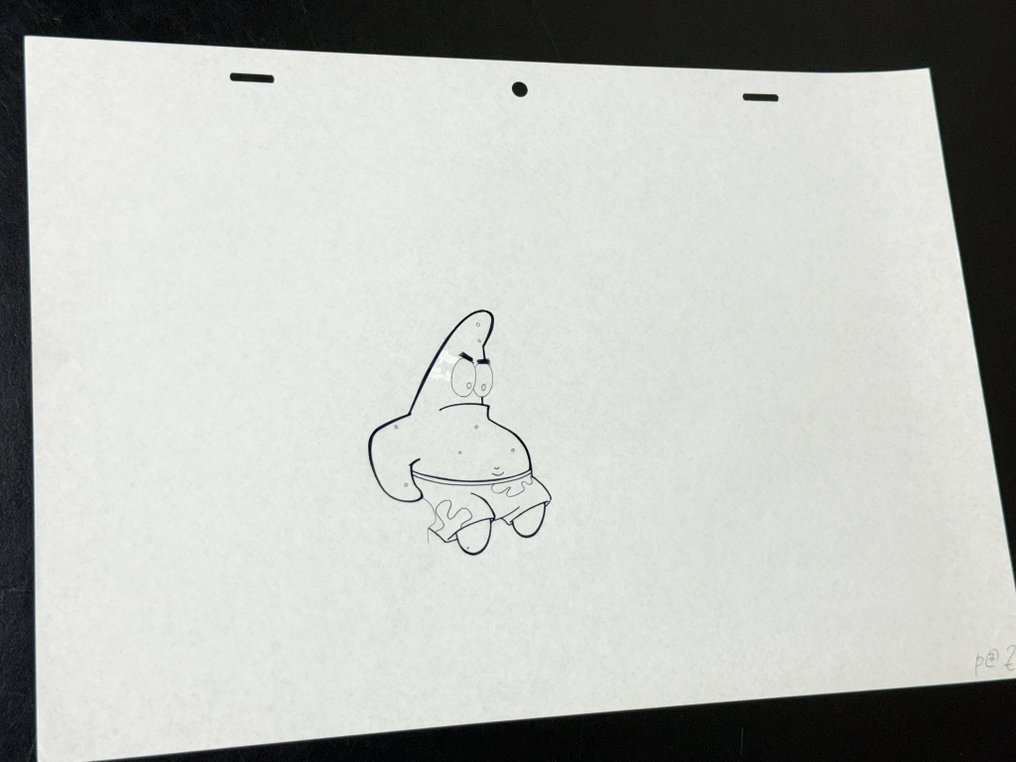 Nickelodeon - Alkuperäinen animaatiopiirros Patrick Starista ja Planktonista (35x25 cm). - SpongeBob SquarePants (1999) #1.0