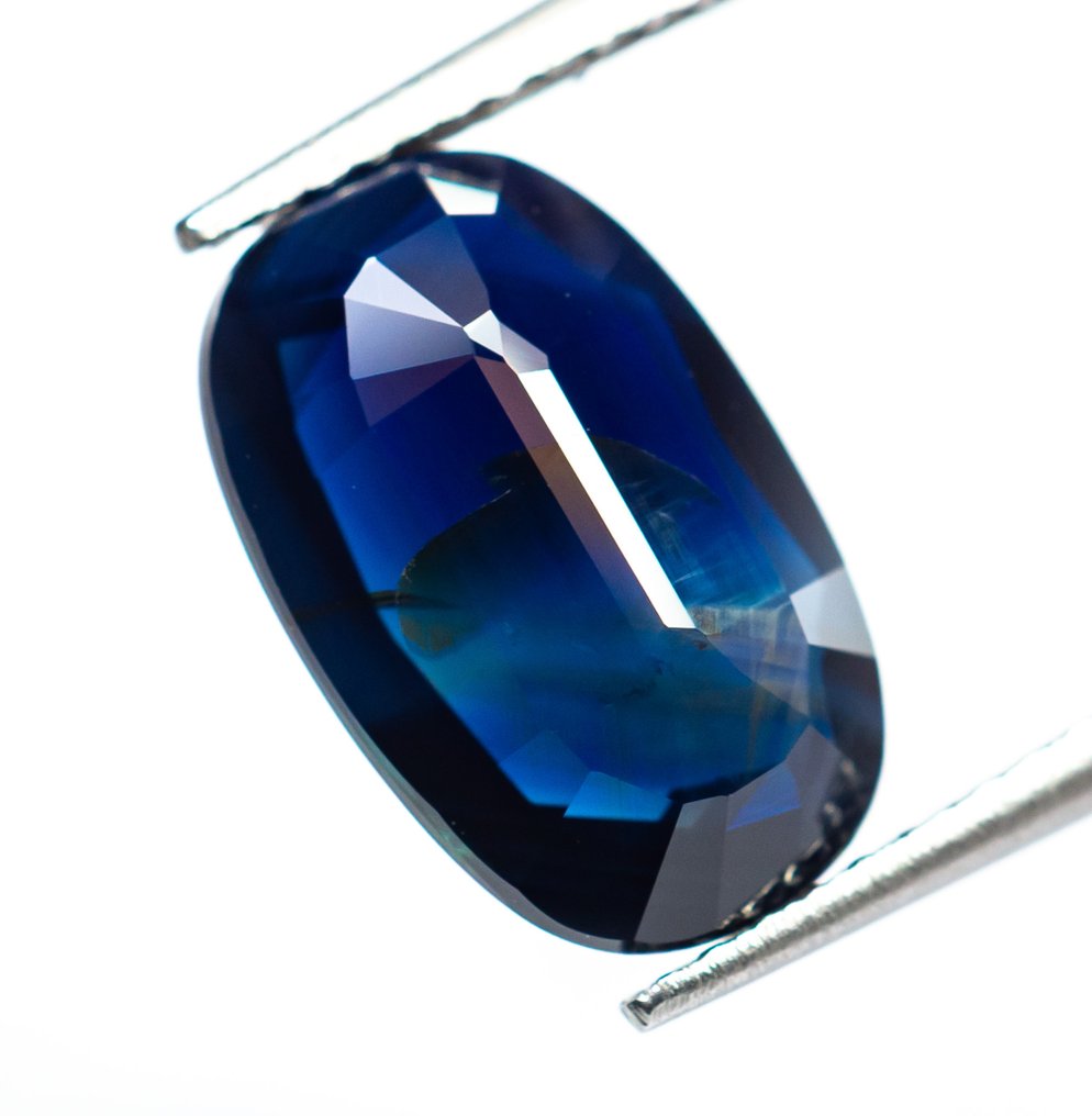 Ohne mindestpreis Saphir - 4.37 ct - Bellerophon Gemlab - Dunkelblau #3.2