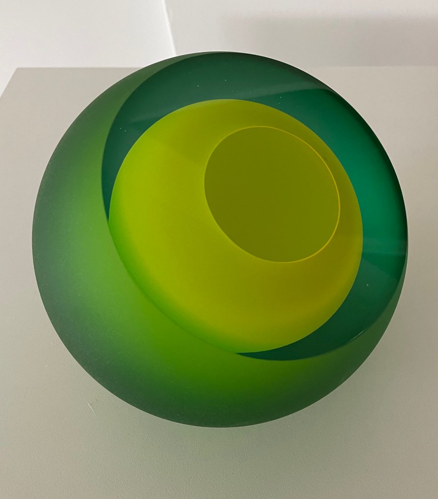 George Broft Unique - Γλυπτό, “ Yellow HEART “ - 15 cm - Γυαλί #3.2