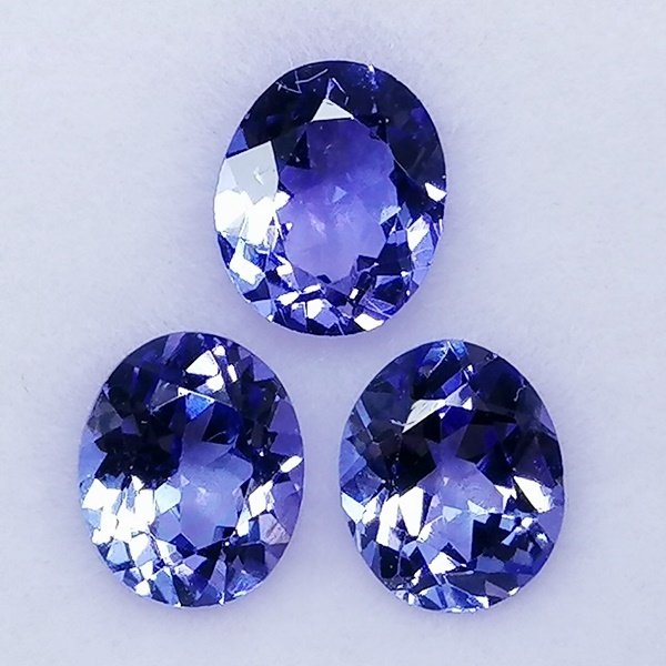 3 pcs Βιολετί Τανζανίτης - 2.23 ct - Instituto Gemólogico Español (IGE) #1.0