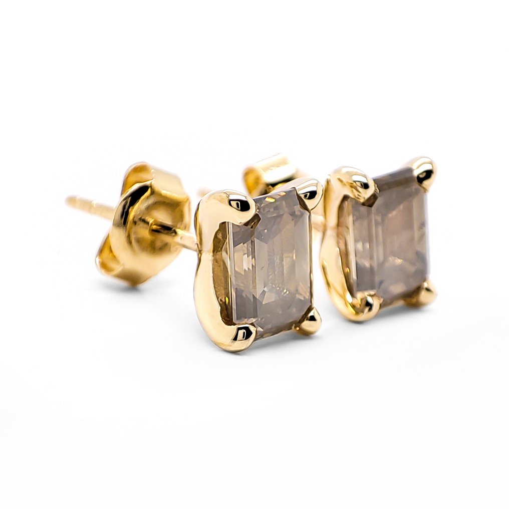 Nincs minimálár - Drop fülbevaló - 14 kt. Sárga arany - 2.19ct. tw. Gyémánt (Természetes színű) - IGI Certificate #2.1