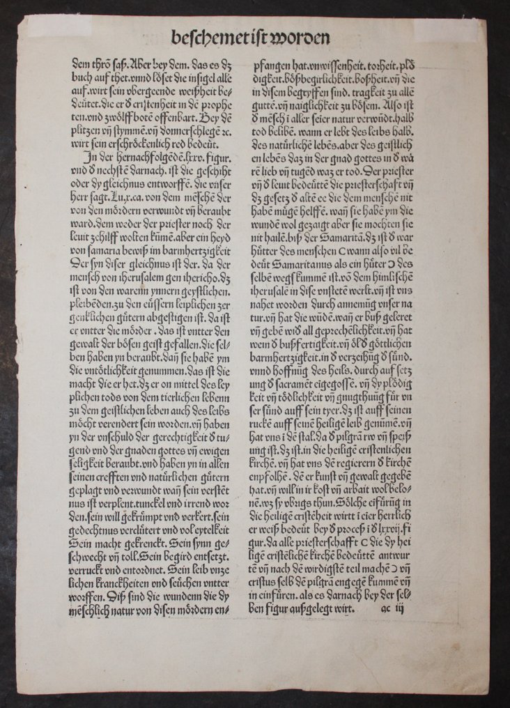 INKUNABEL-BLATT, Stephan Fridolin, Schatzbehalter, 1 Holzschnitte - 1491 #2.1