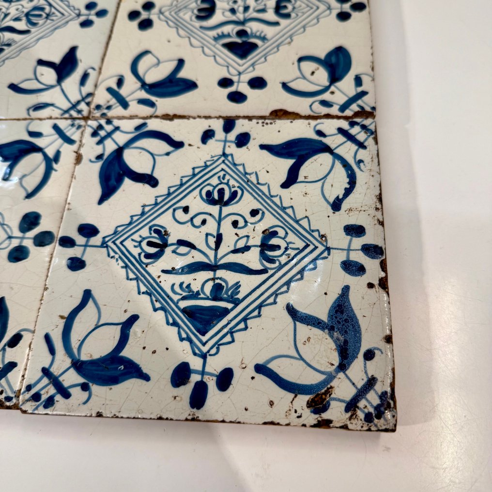 古董 瓦 (4) - 古董 - 1750-1800年 - 4x平方表格  #1.0