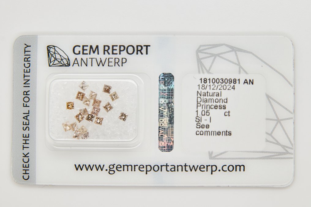 Sin Precio de Reserva - 20 pcs Diamante  (Natural)  - 1.05 ct - Rectángulo - SI1, SI2, I1, I2, I3 - Gem Report Antwerp (GRA) #1.0