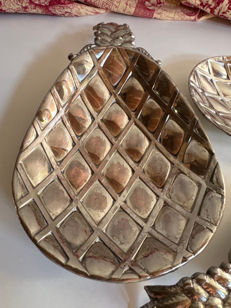 Set de boluri (3) - Metal, Placat cu argint, Cupru, Placat cu argint - Set de ananas #1.0