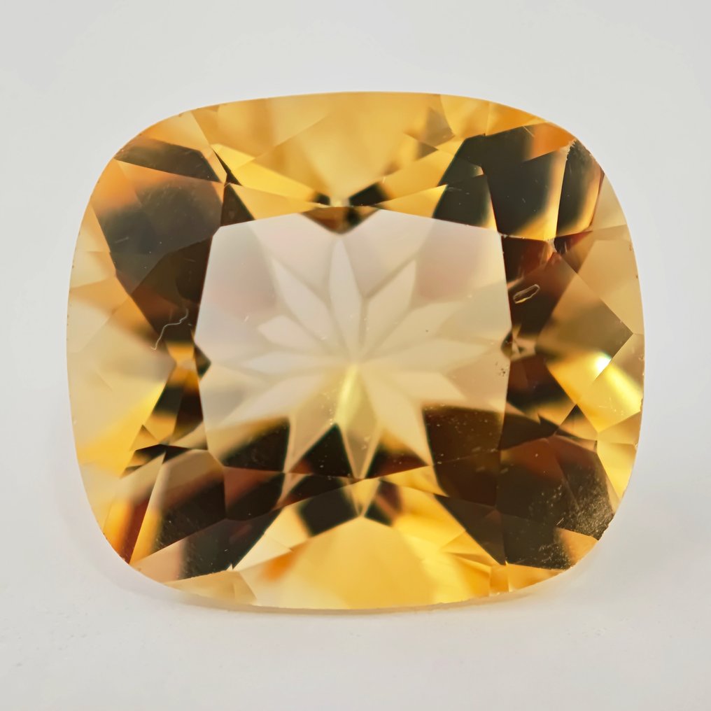 No Reserve Price Citrine  - 20.35 ct - Antwerp Laboratory for Gemstone Testing (ALGT) - Flower Cut Orangy Yellow #1.0