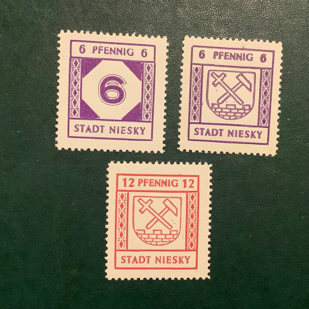 德國 - 當地郵政區 1945 - Niesky：第三次发行徽章 - Michel 5/7 y #1.0