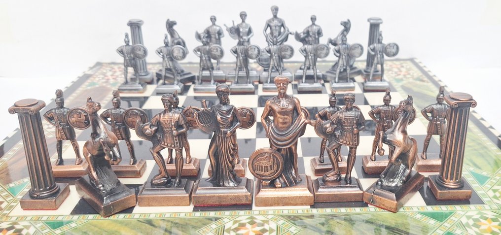 Set di scacchi - Helenico-Griego ¡Sin Tablero! - acero #1.0