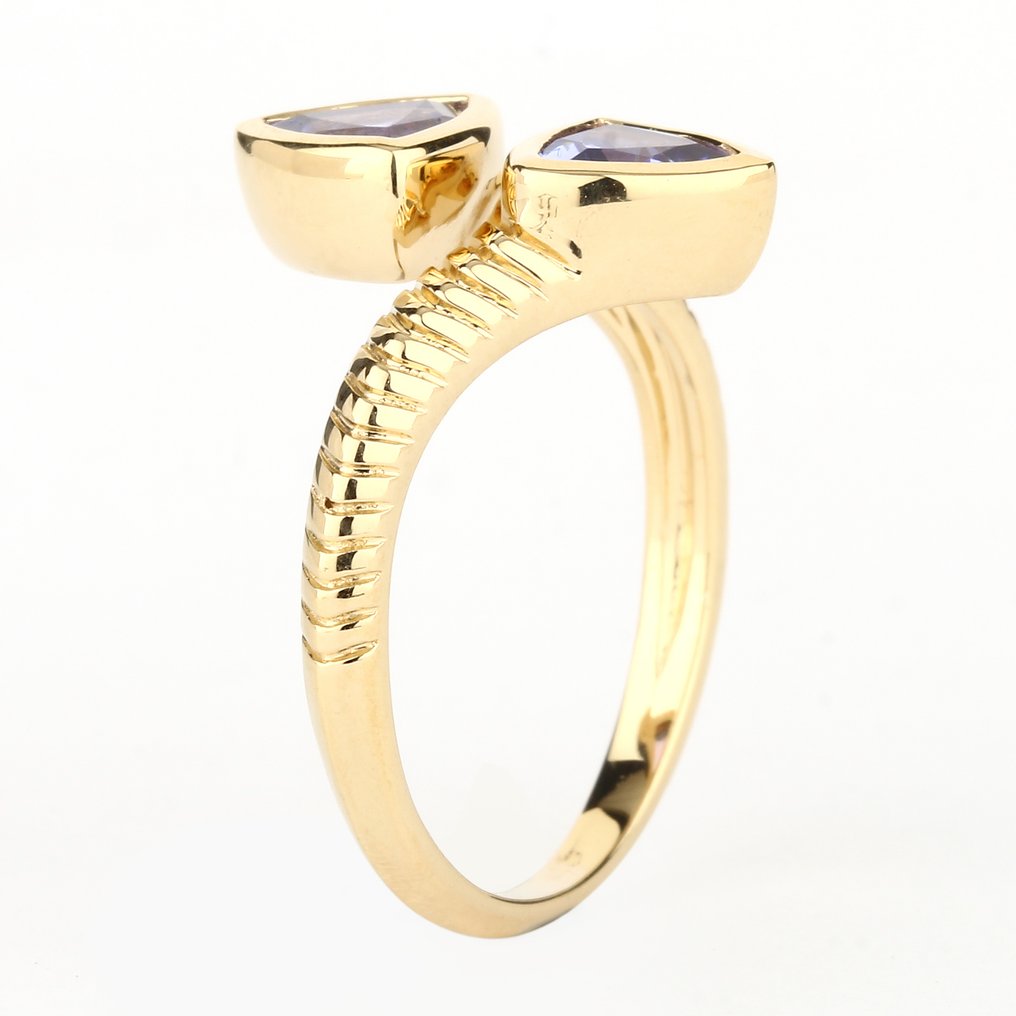 Fără preț de rezervă - Inel Placat cu aur, Argint -  1.50ct. tw. Tanzanite #4.3