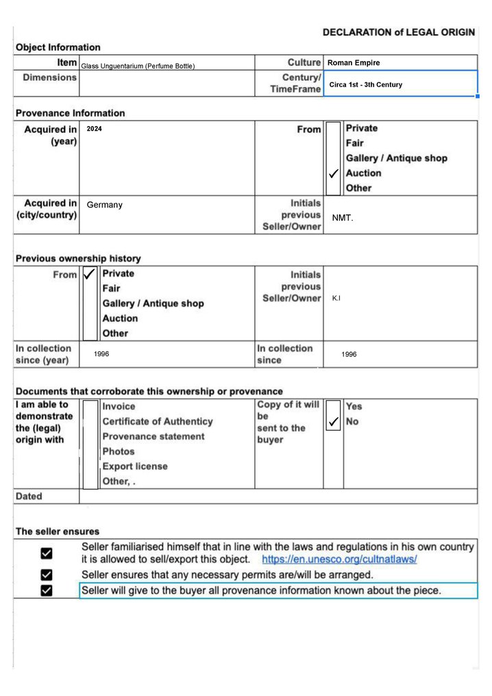 Αρχαία Ρωμαϊκή Γυαλί Όμορφο γυάλινο αγγείο (μπολόμετρο αρωμάτων) (χωρίς τιμή ασφαλείας) #2.1