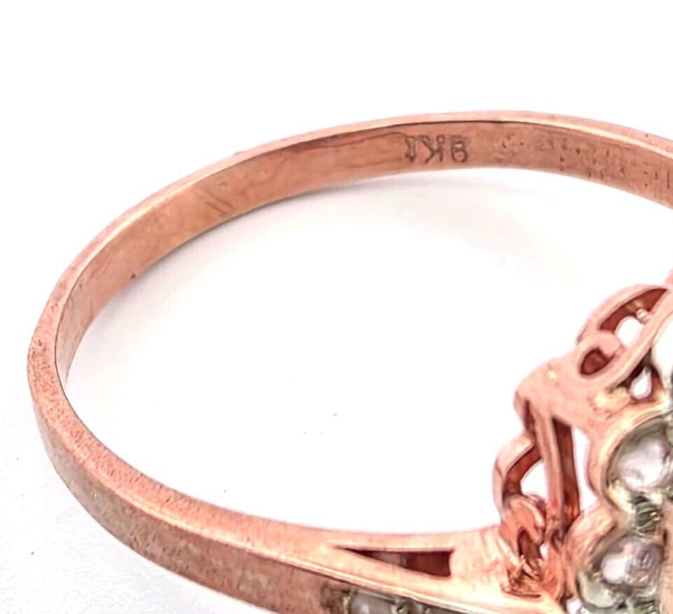 没有保留价 - 戒指 - 9 kt. 玫瑰金, 银 黄宝石 - 钻石 #4.3