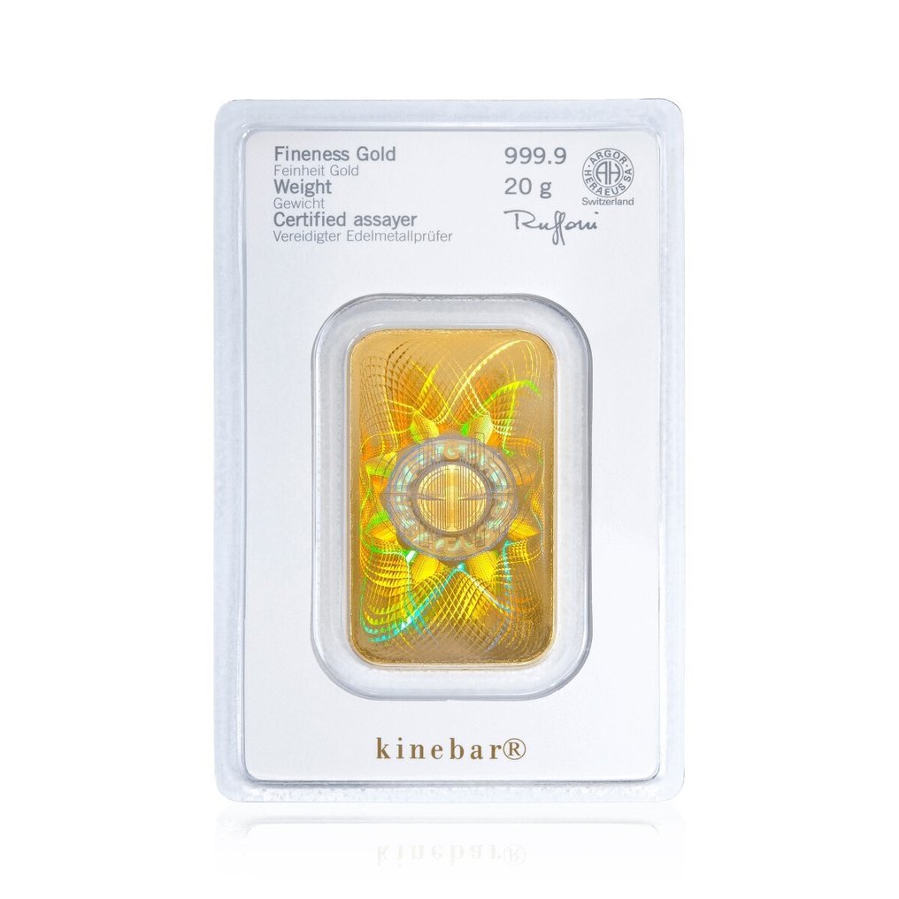 20 grammi - Oro .999 - Heraeus Kinebar - Sigillato e con certificato #1.0