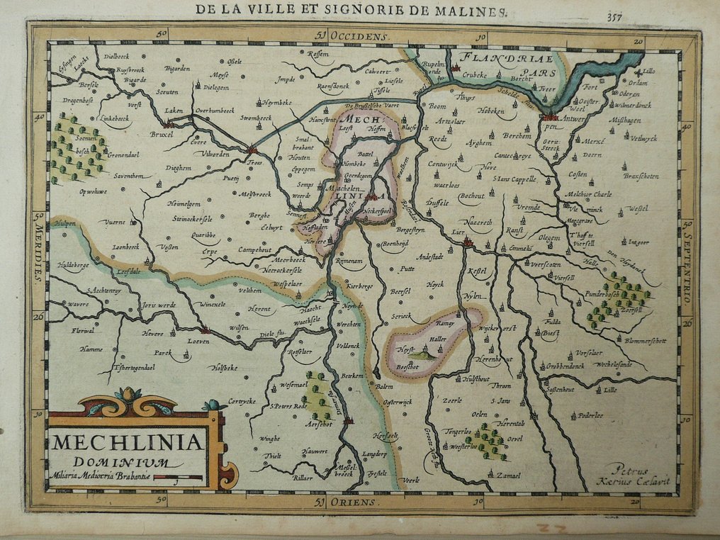 Belgia - Mechelen, Antwerpen, Lier, Leuven, Brabant; Petrus Kaerius / J.E. Cloppenburg - Mechlinia Dominium - 1632 #1.0