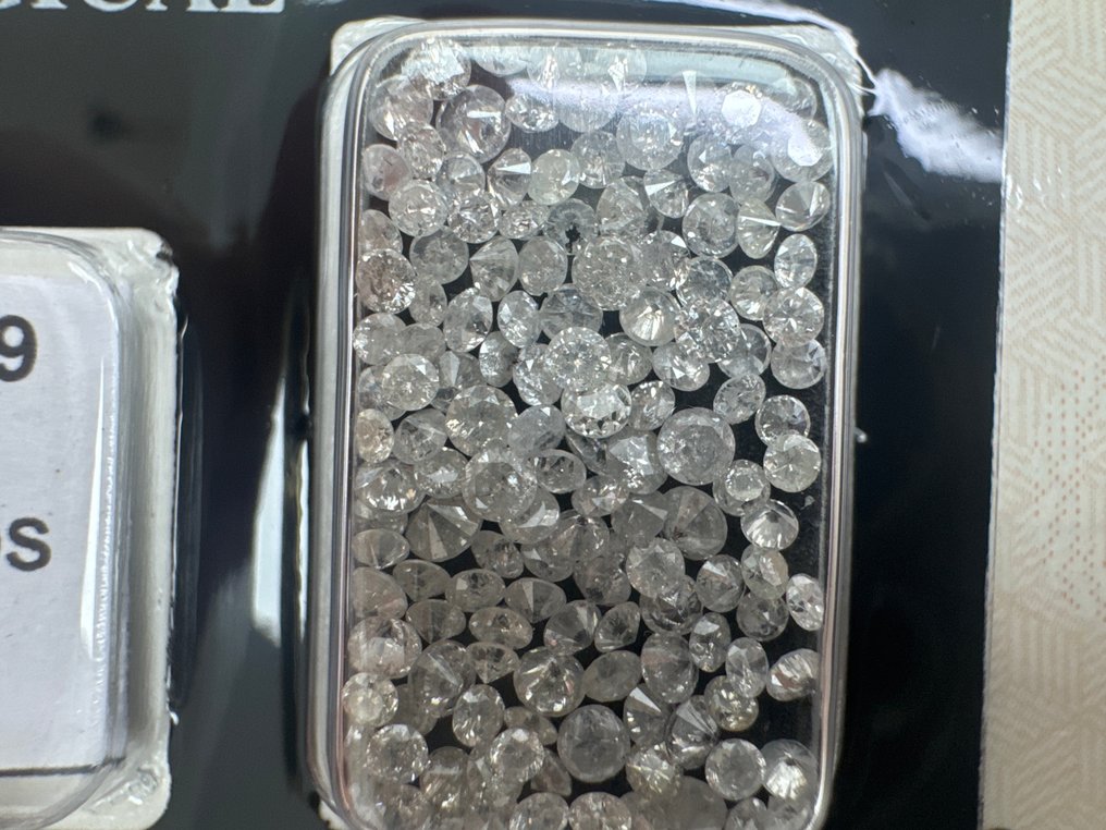 没有保留价 - 134 pcs 钻石  (天然)  - 3.85 ct - 圆形 - D (无色), E, F, G, H - SI2 微内含二级, I1 内含一级 - 以色列宝石中心（G.C.I.） #1.0