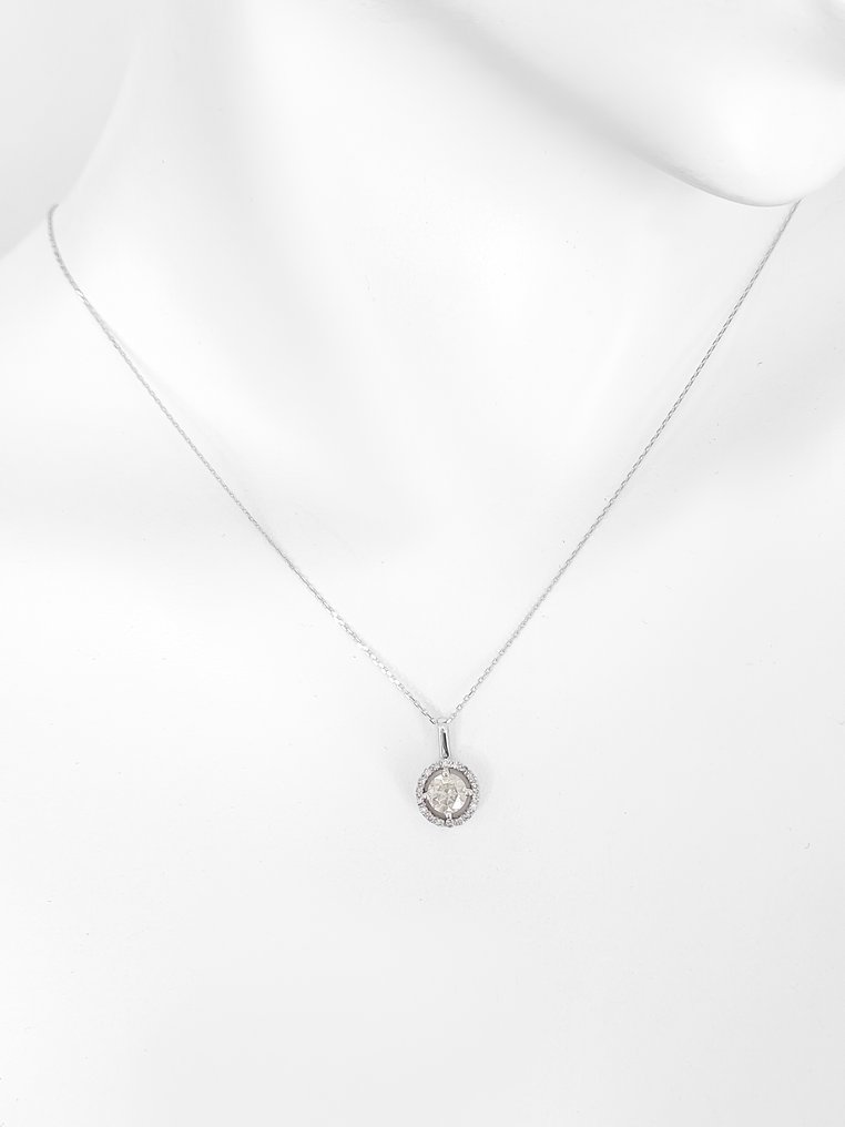 Nincs minimálár - Függő - 14 kt. Fehér arany -  0.99ct. tw. Gyémánt (Természetes) - Gyémánt #3.2