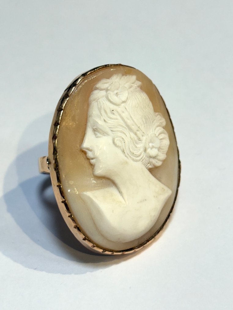 戒指 - 14 克拉 玫瑰金 - 浮雕贝壳,沙丁鱼 #1.0