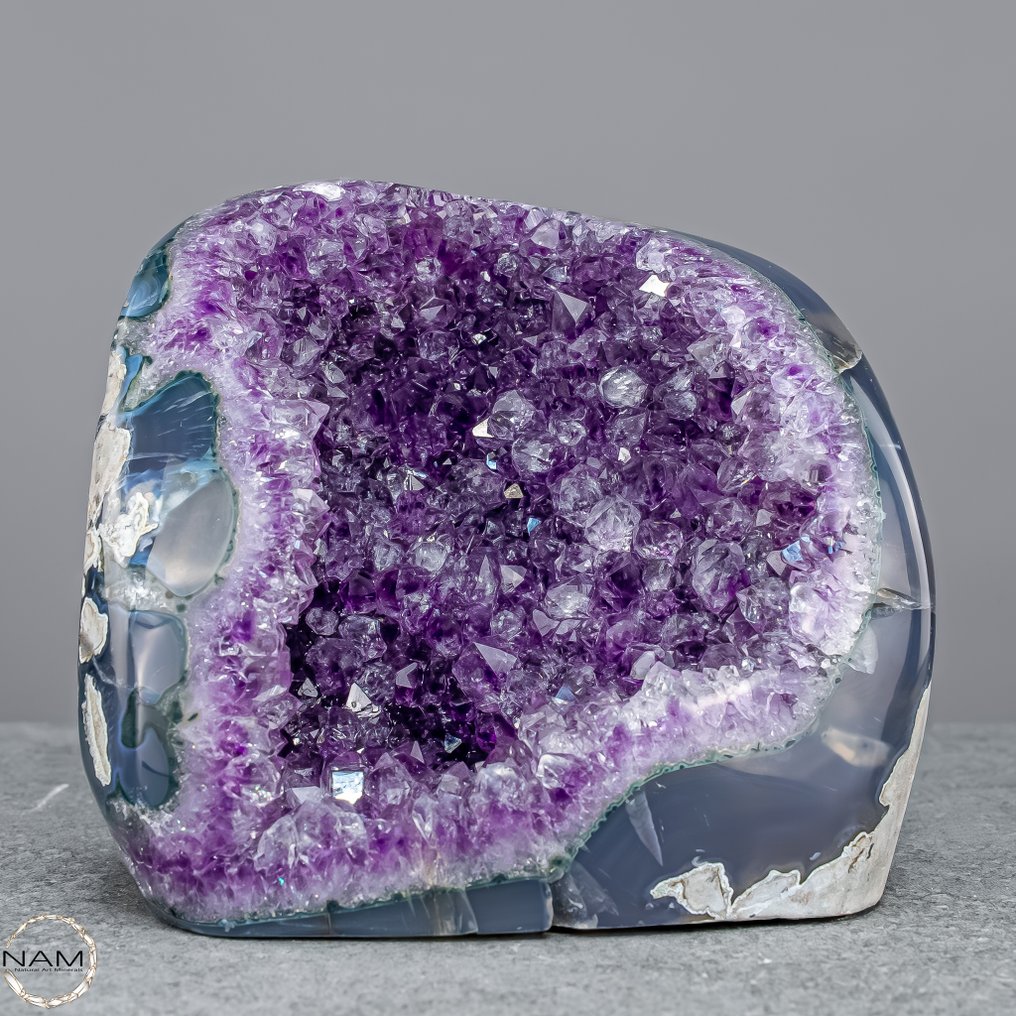 Exclusive amethyst-agate druzy from Uruguay Deep elegance & sparkle in perfection- 884.29 g #3.2