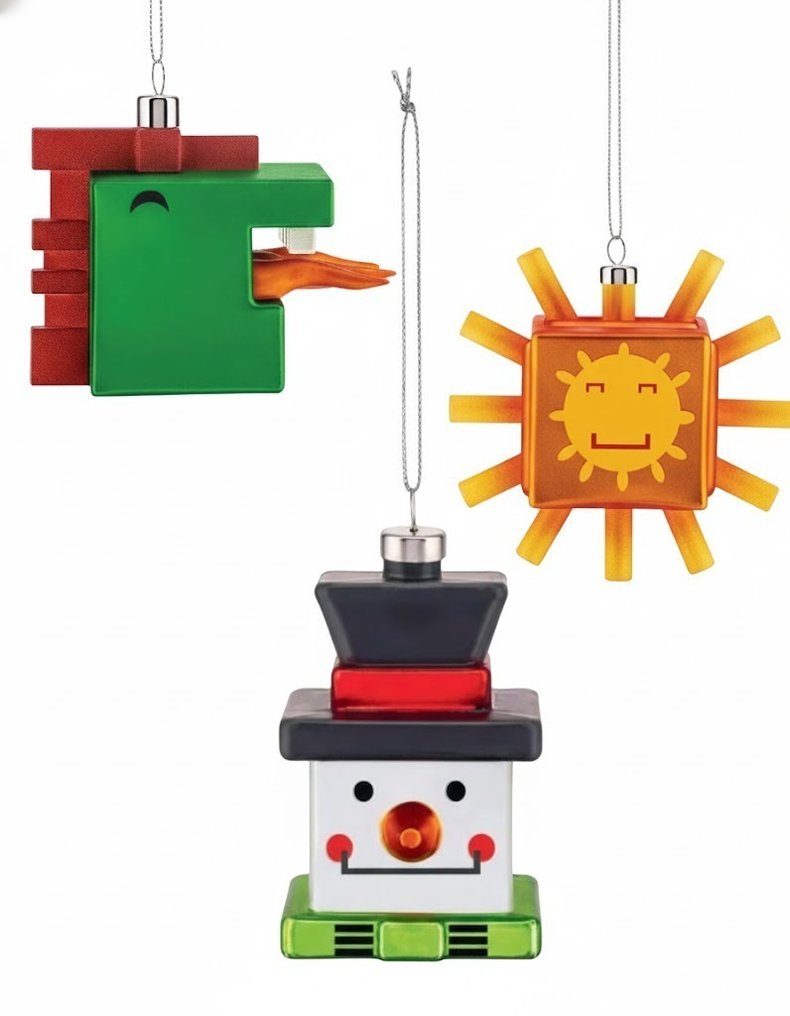 Massimo Giacon, Marcello Jori - Χριστουγεννιάτικες διακοσμήσεις Alessi (3) - Οι τετράγωνες μπάλες. - Γυαλί #1.0