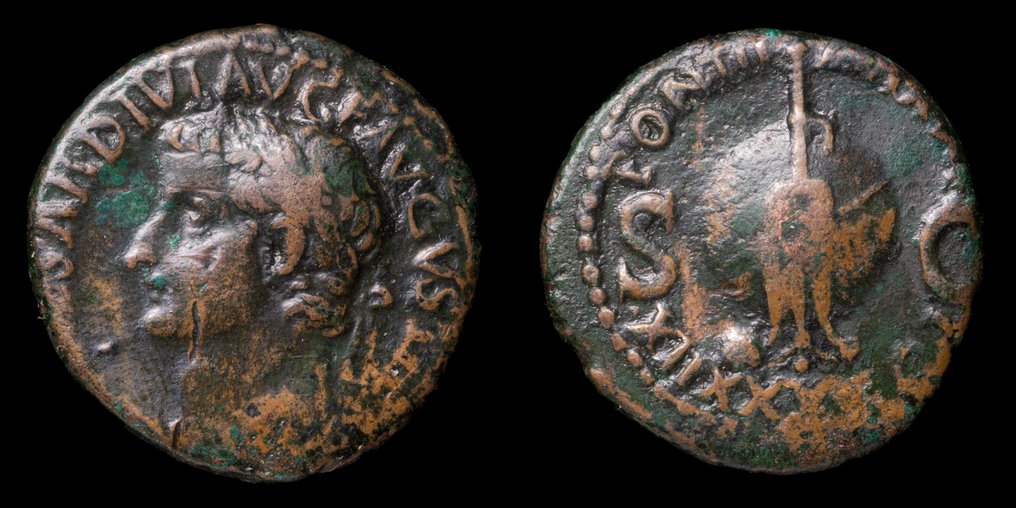 Ρωμαϊκή Αυτοκρατορία. Tiberius (AD 14-37). As PONTIF MAX TR / POT XXXIIX (χωρίς τιμή ασφαλείας) #1.0