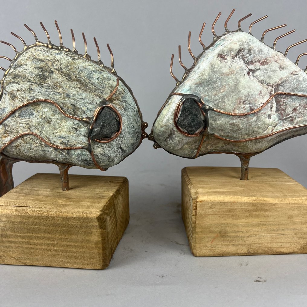 Jacek Drzymała ( XX- XXI) - 2 BIG KISSING FISH- hand made #1.0