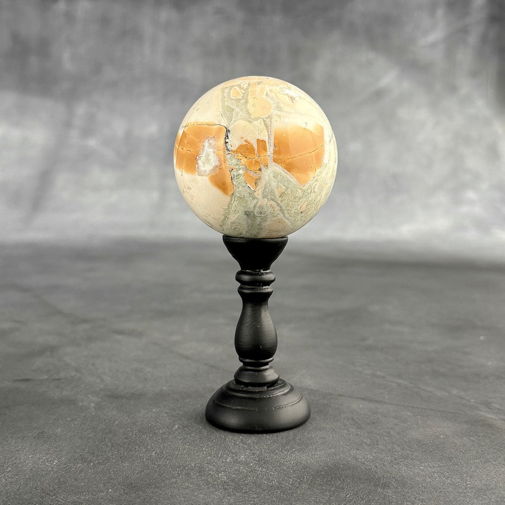 Preț fără rezervă - Pereche minunată de onix. Sphere pe suporturi personalizate - Înălțime: 18.5 cm - Lățime: 10.1 cm- 2600 g - (2) #2.1