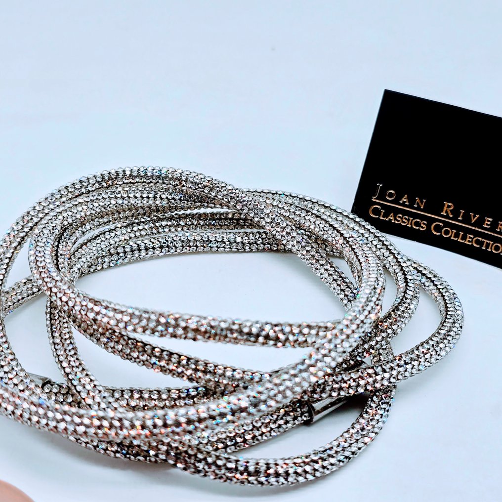 Joan Rivers - Silver plated - Chain - Sparkling crystal wrap #4.3