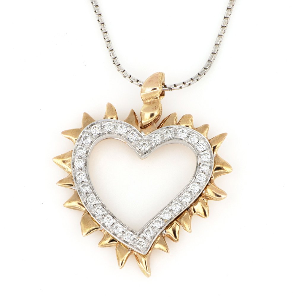 χωρίς τιμή ασφαλείας - Other brand - Κολιέ με μενταγιόν - Nardelli - 18 καράτια Λευκός χρυσός, Ροζ χρυσό - 0.40ct. tw. Διαμάντι (Φυσικό) #1.0